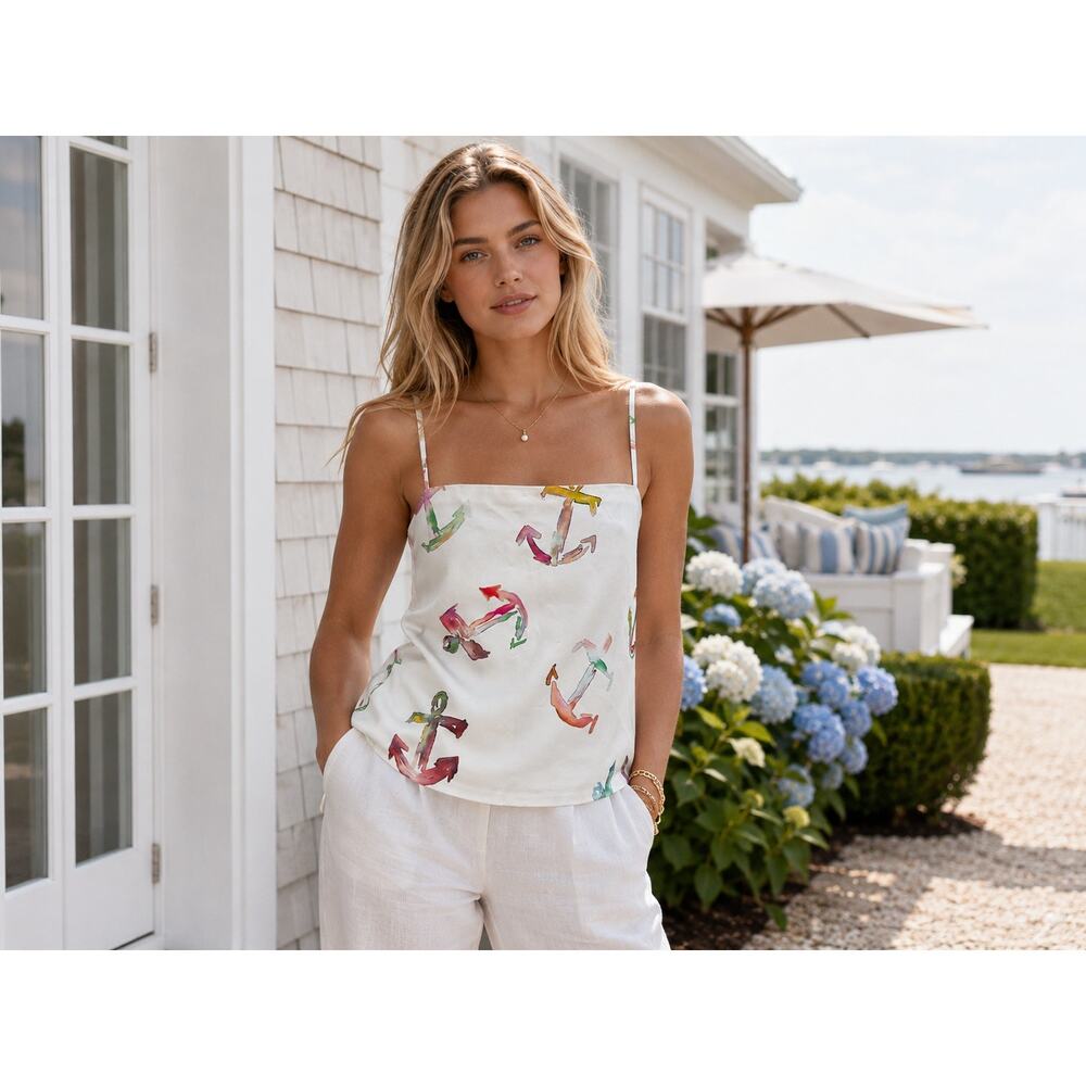 Rosie Assoulin Anchor Print Slip Top